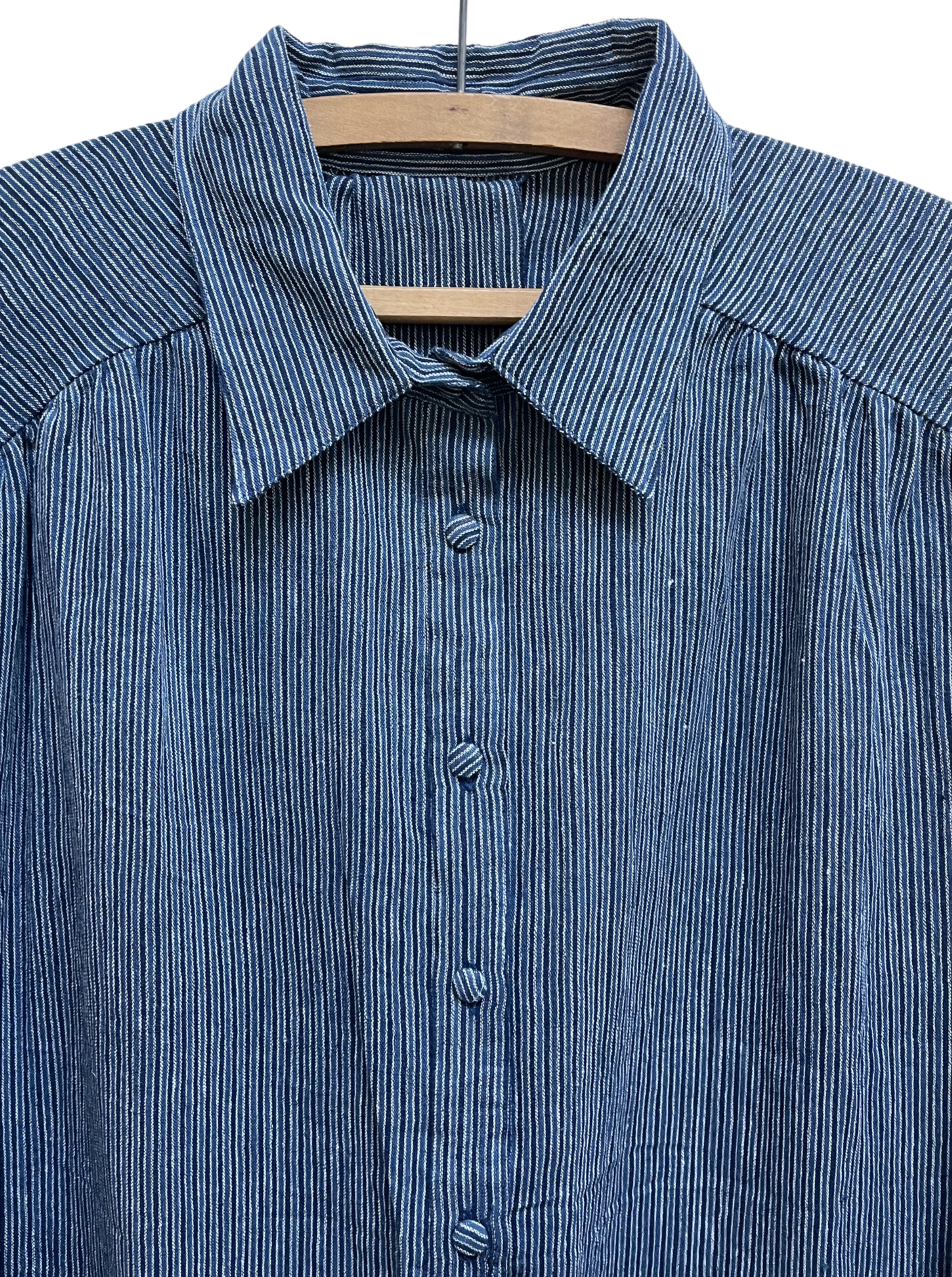 Long Shirtdress in Indigo Stripe