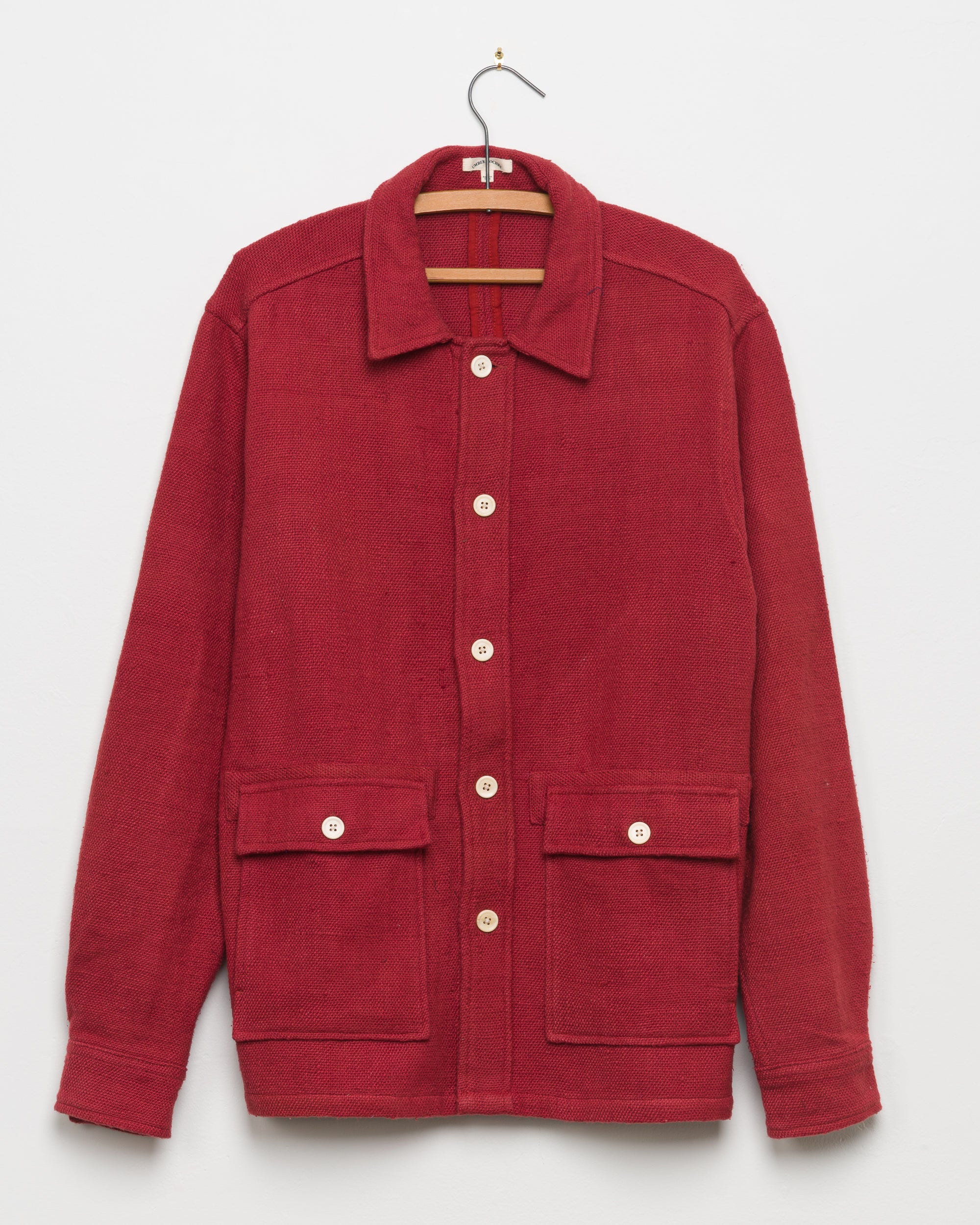 Chore Coat in Red Nubby Cotton