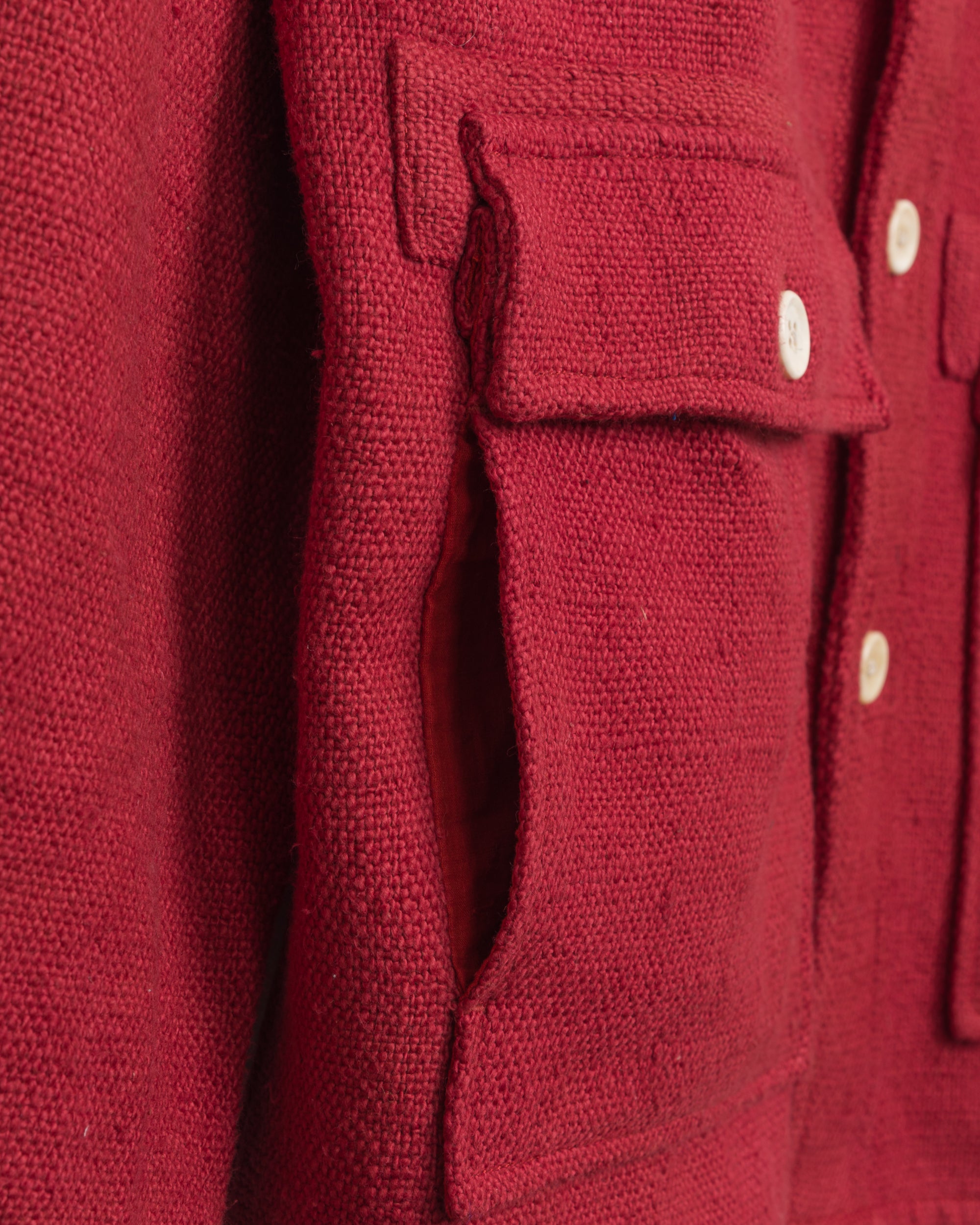 Chore Coat in Red Nubby Cotton