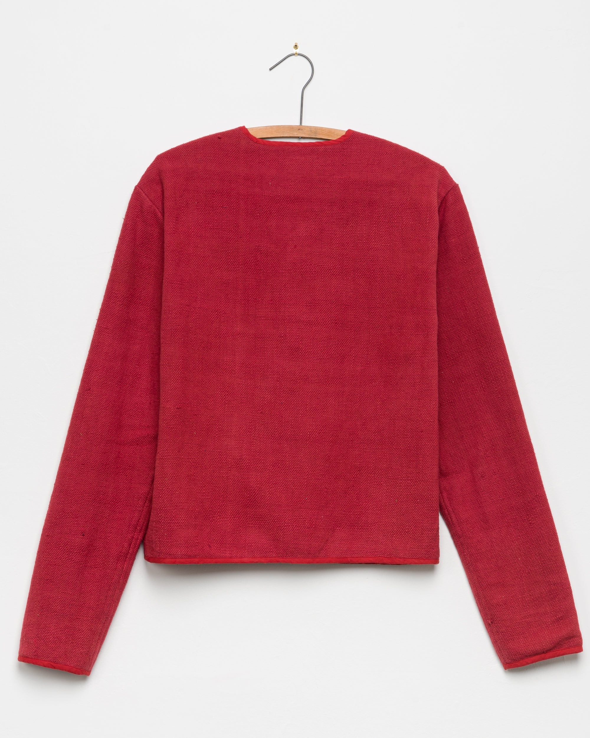 Cardigan in Red Nubby Cotton