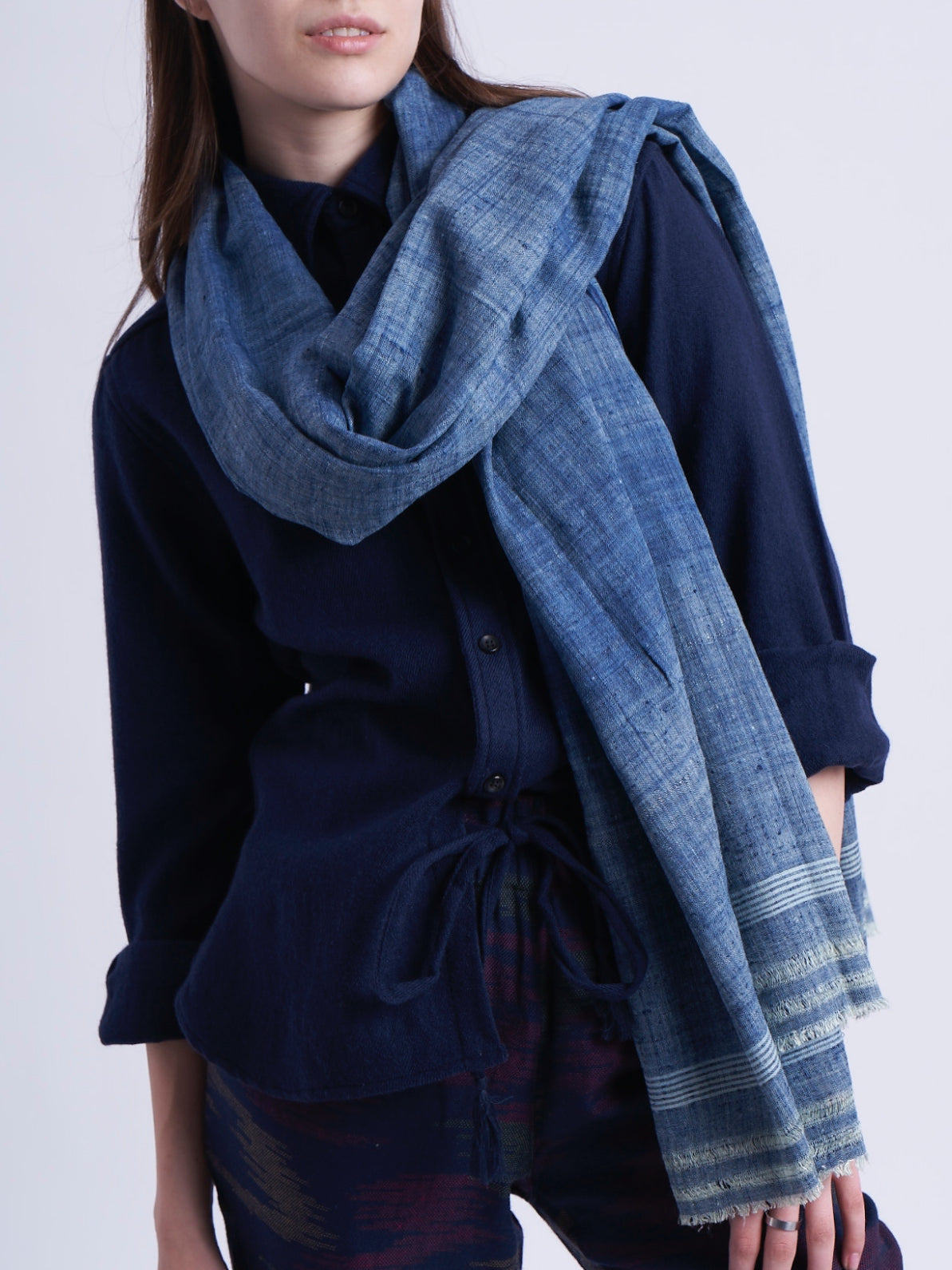 Silk Scarf in Light Grey