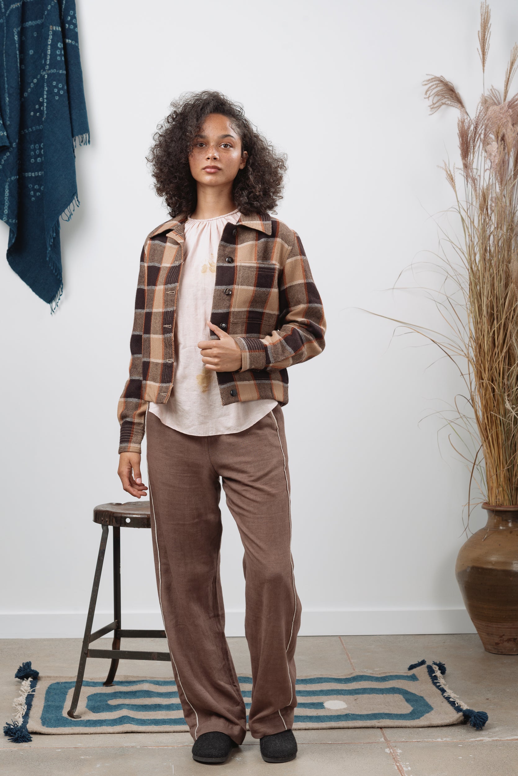 Padma Jacket in Wool Plaid