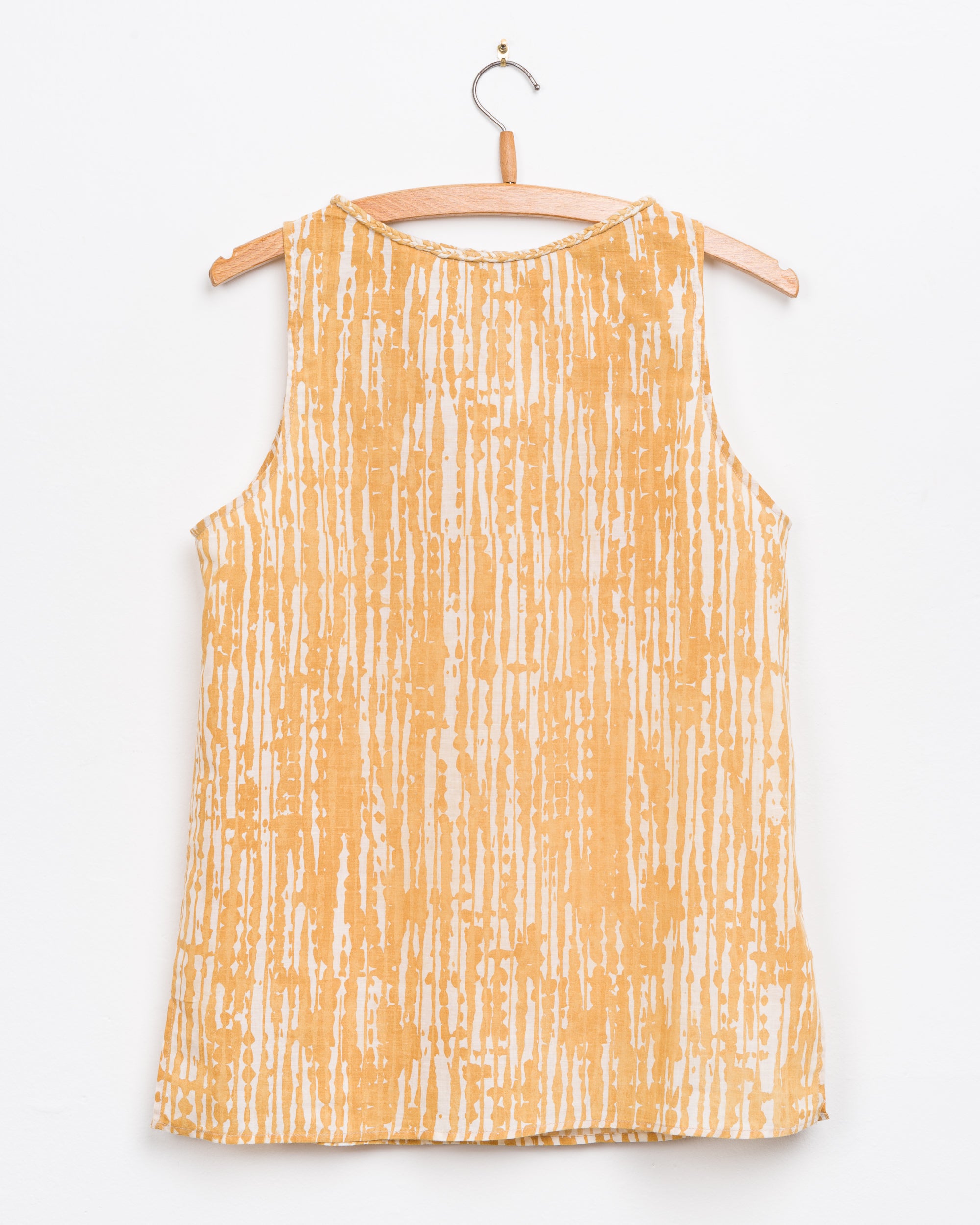 Oni Boatneck Tank in Wheat Shibori Print