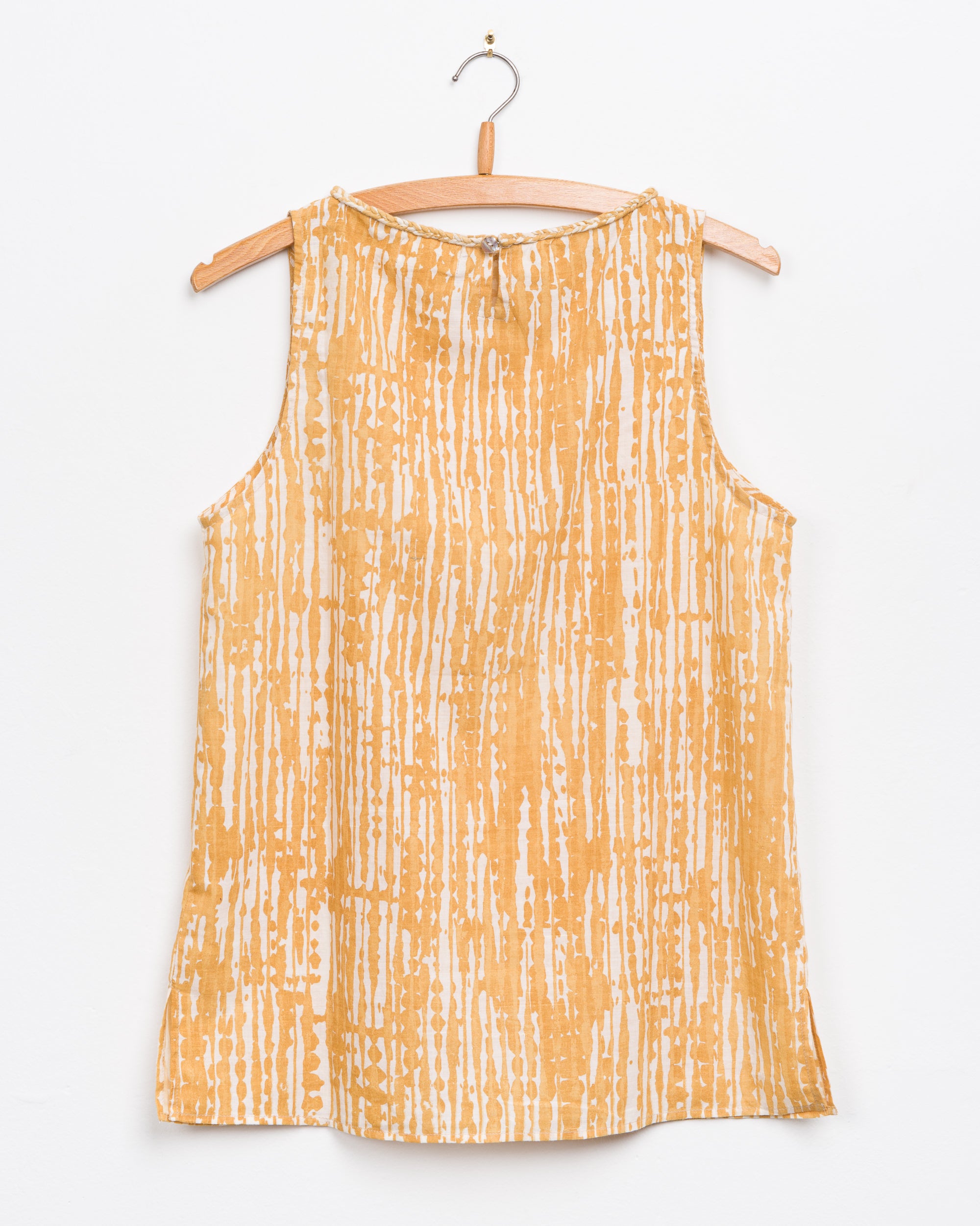 Oni Boatneck Tank in Wheat Shibori Print