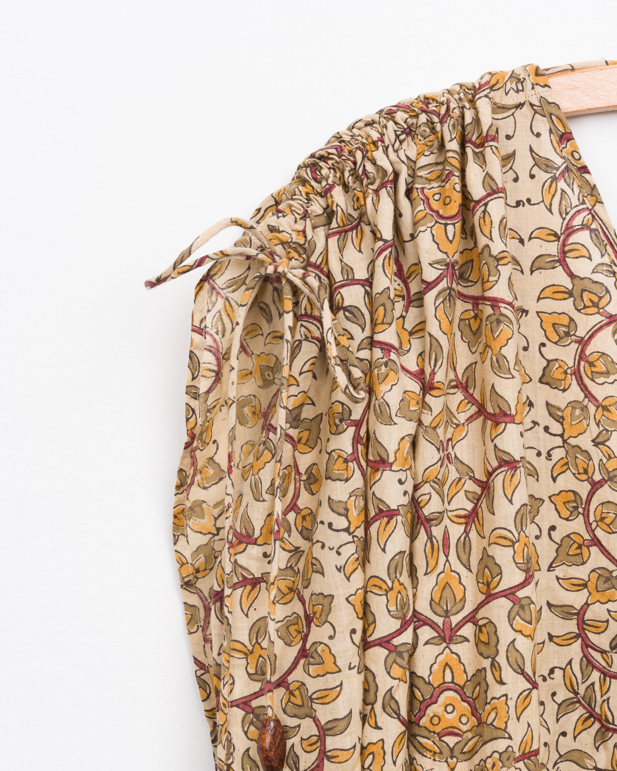 Cleo Caftan in Rust Peacock Border Block