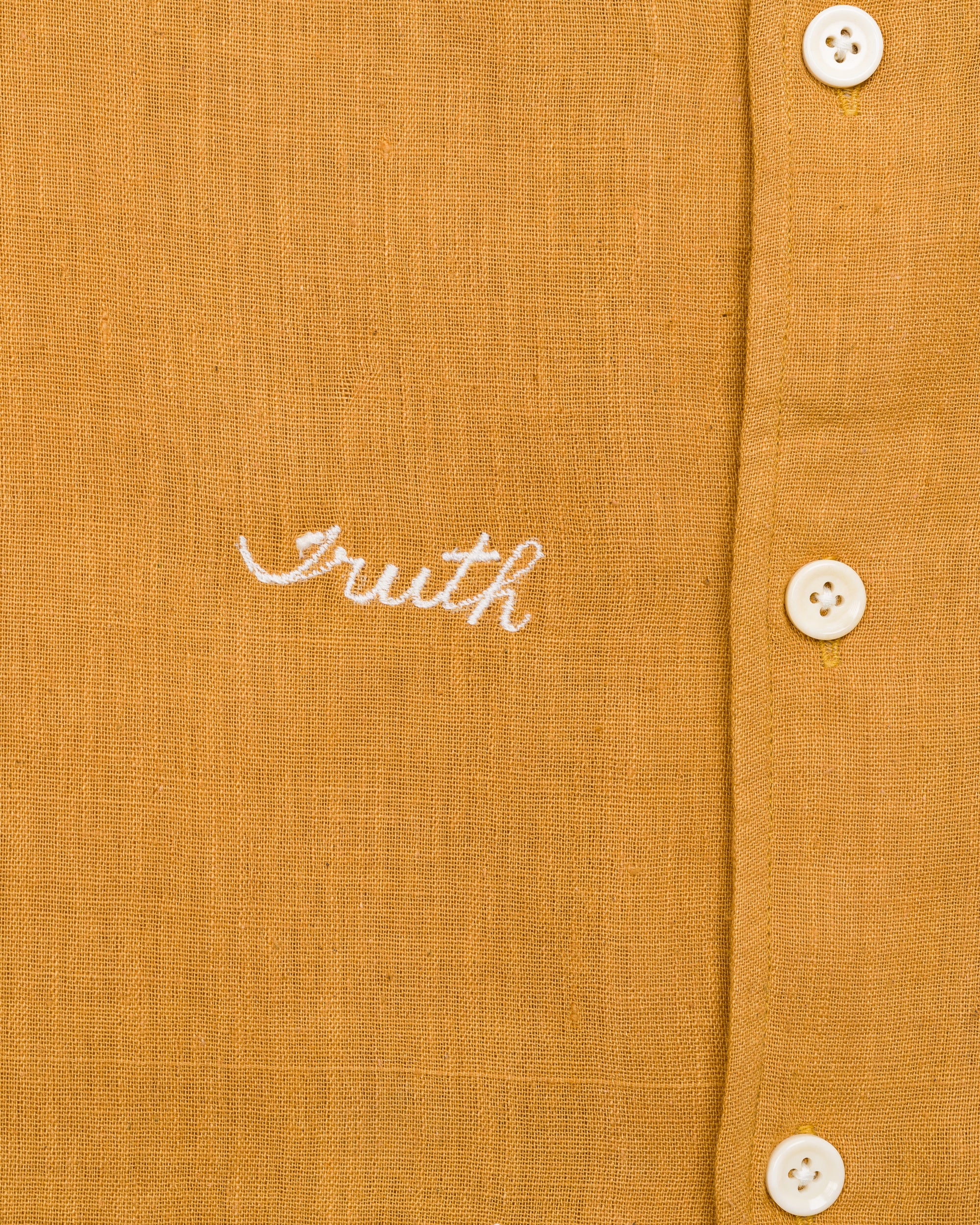 Khushi Camp Shirt in Turmeric Embroidered