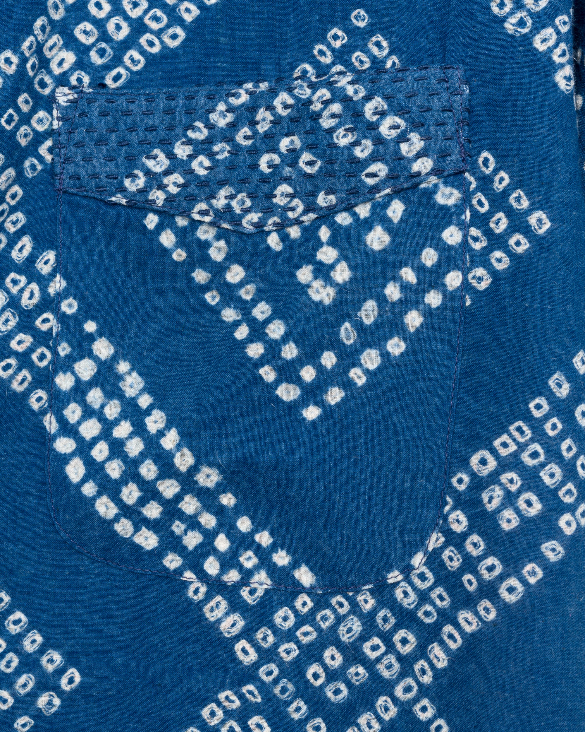 S/S Kabir Standard Shirt in Indigo Tile Bandhani