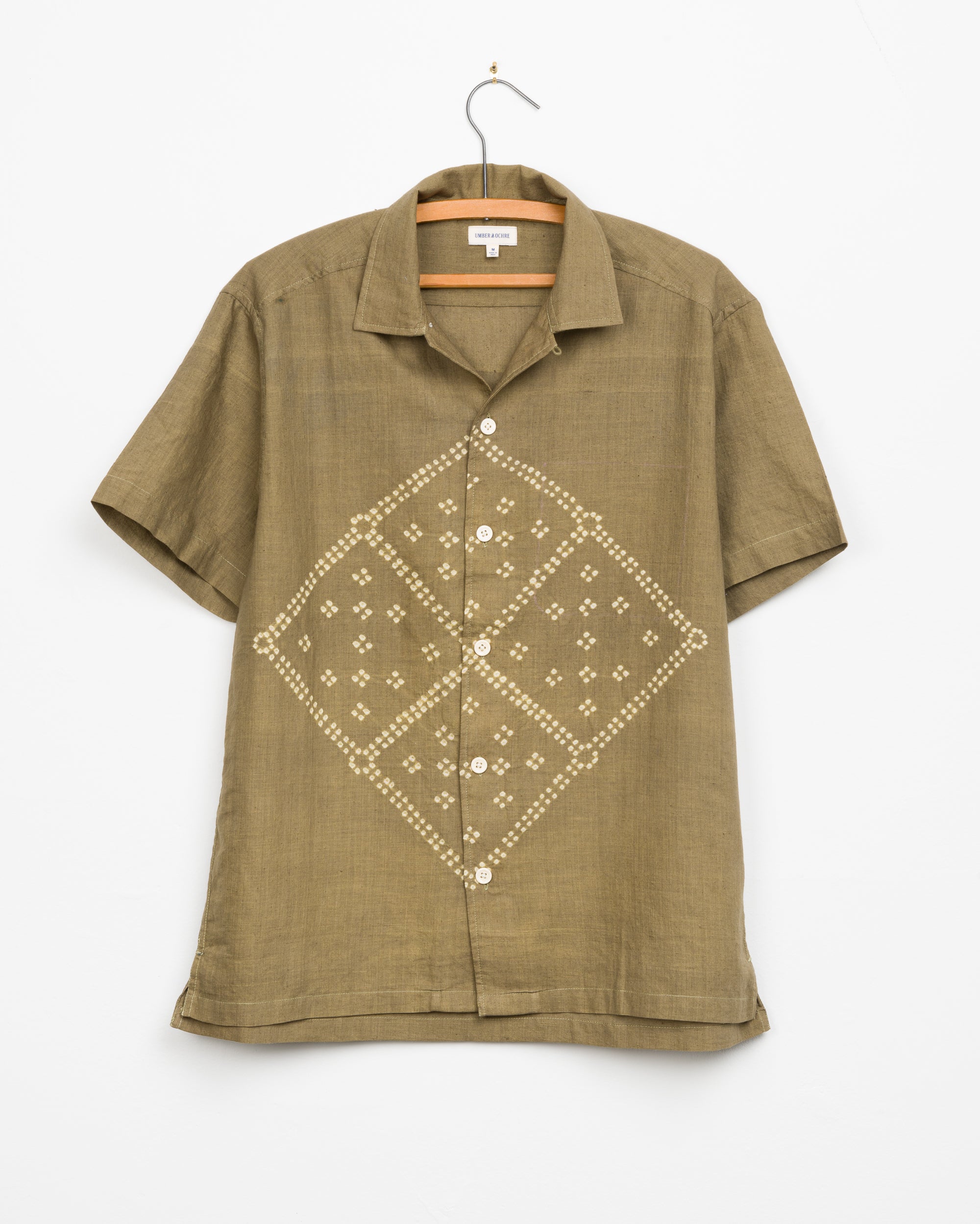 Khushi Camp Shirt in Sage Tile Bandhani