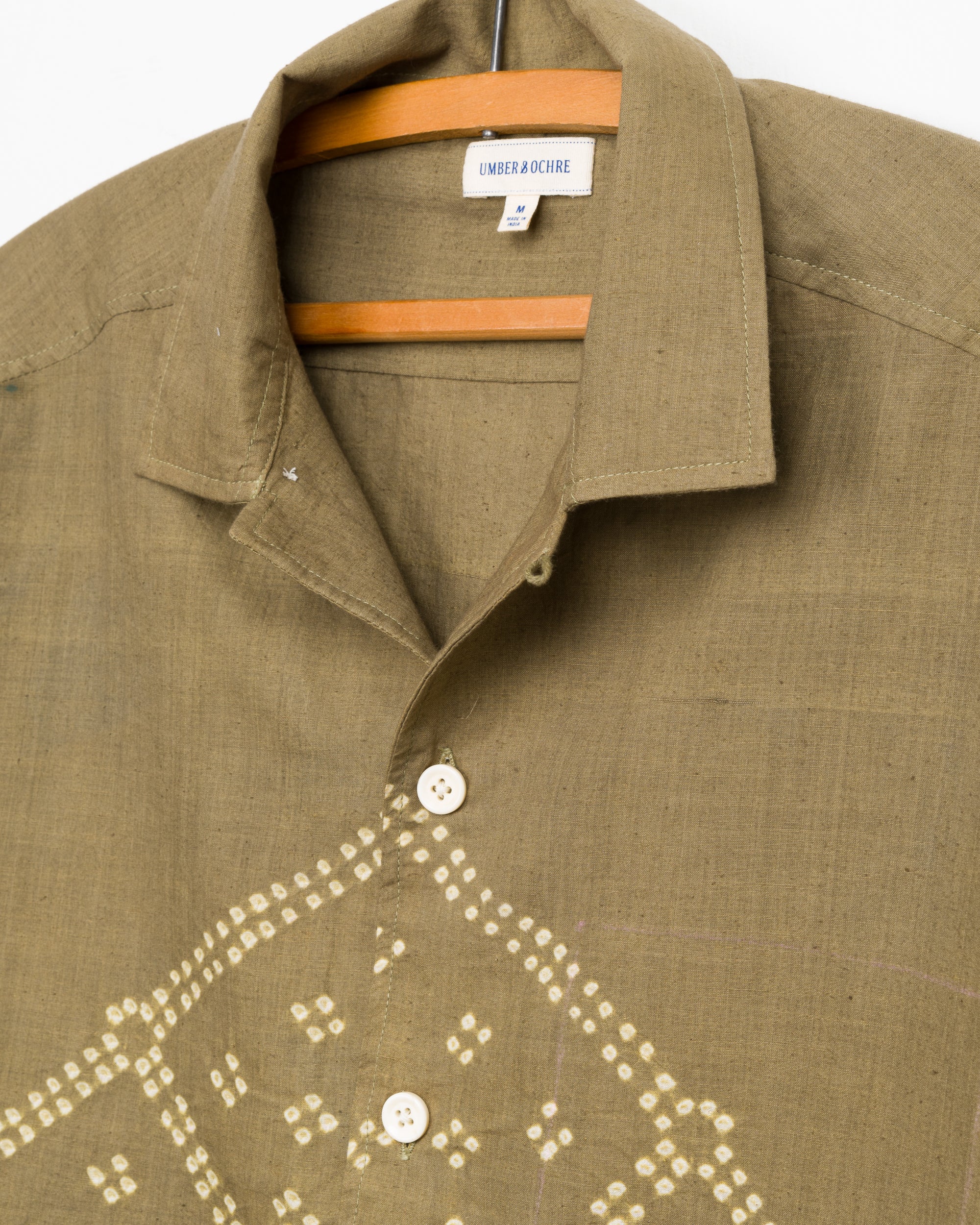 Khushi Camp Shirt in Sage Tile Bandhani