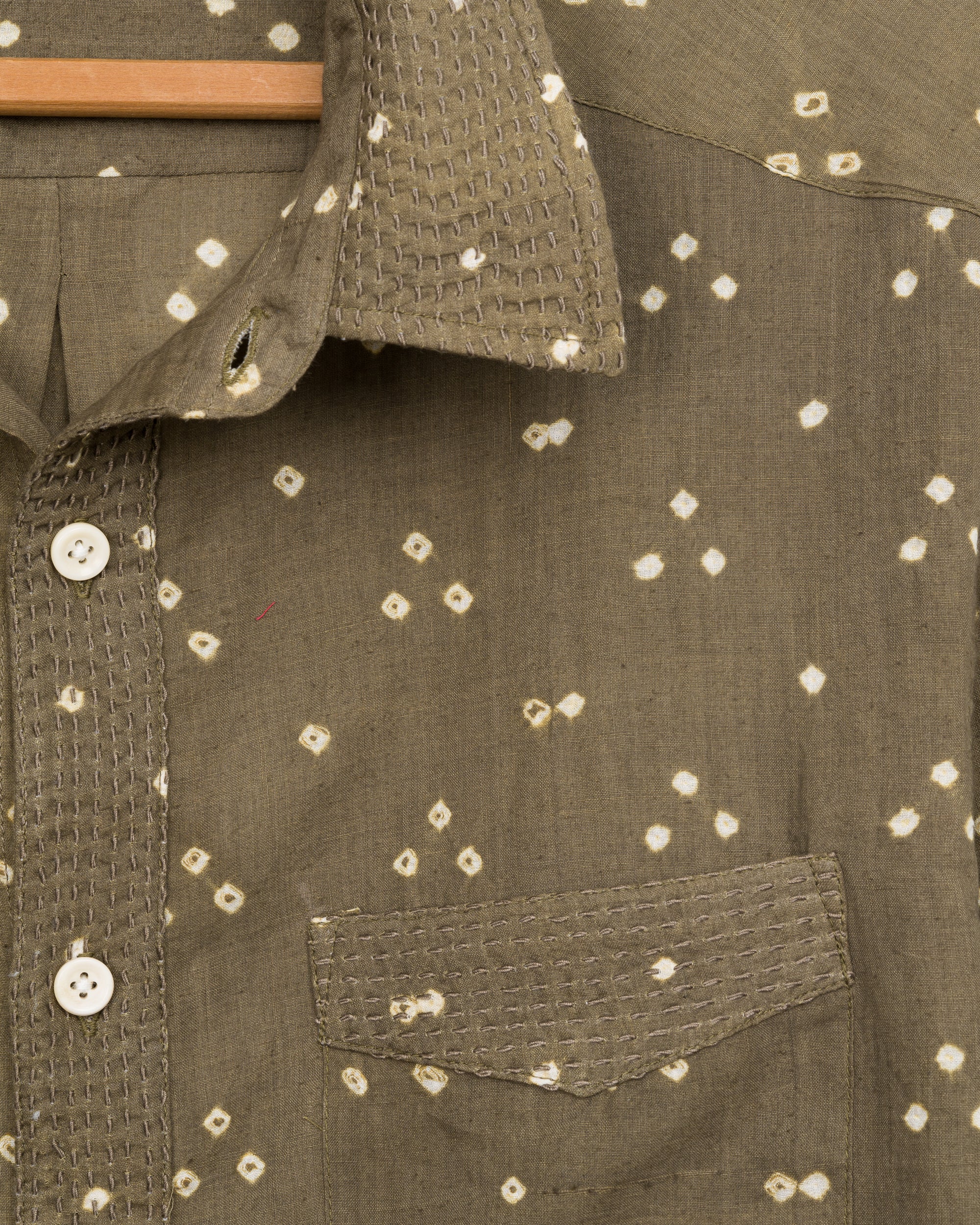 Kabir Shirt in Sage Dot Bandhani