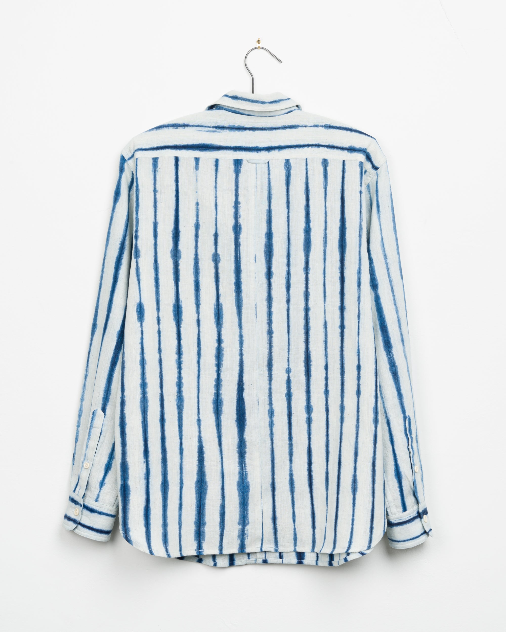 Mazadoor Work Shirt in Indigo Stripe Shibori