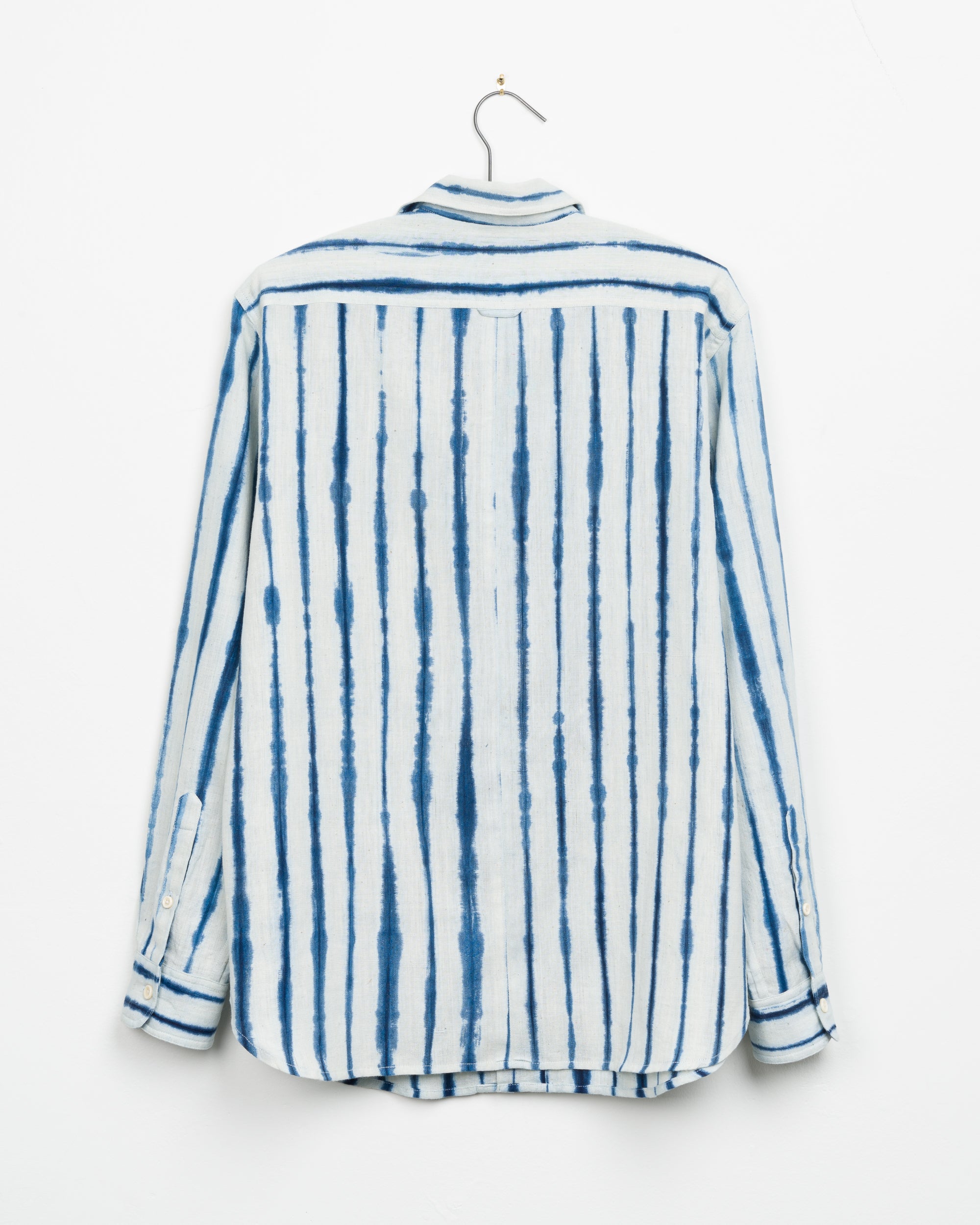 Mazadoor Work Shirt in Indigo Stripe Shibori