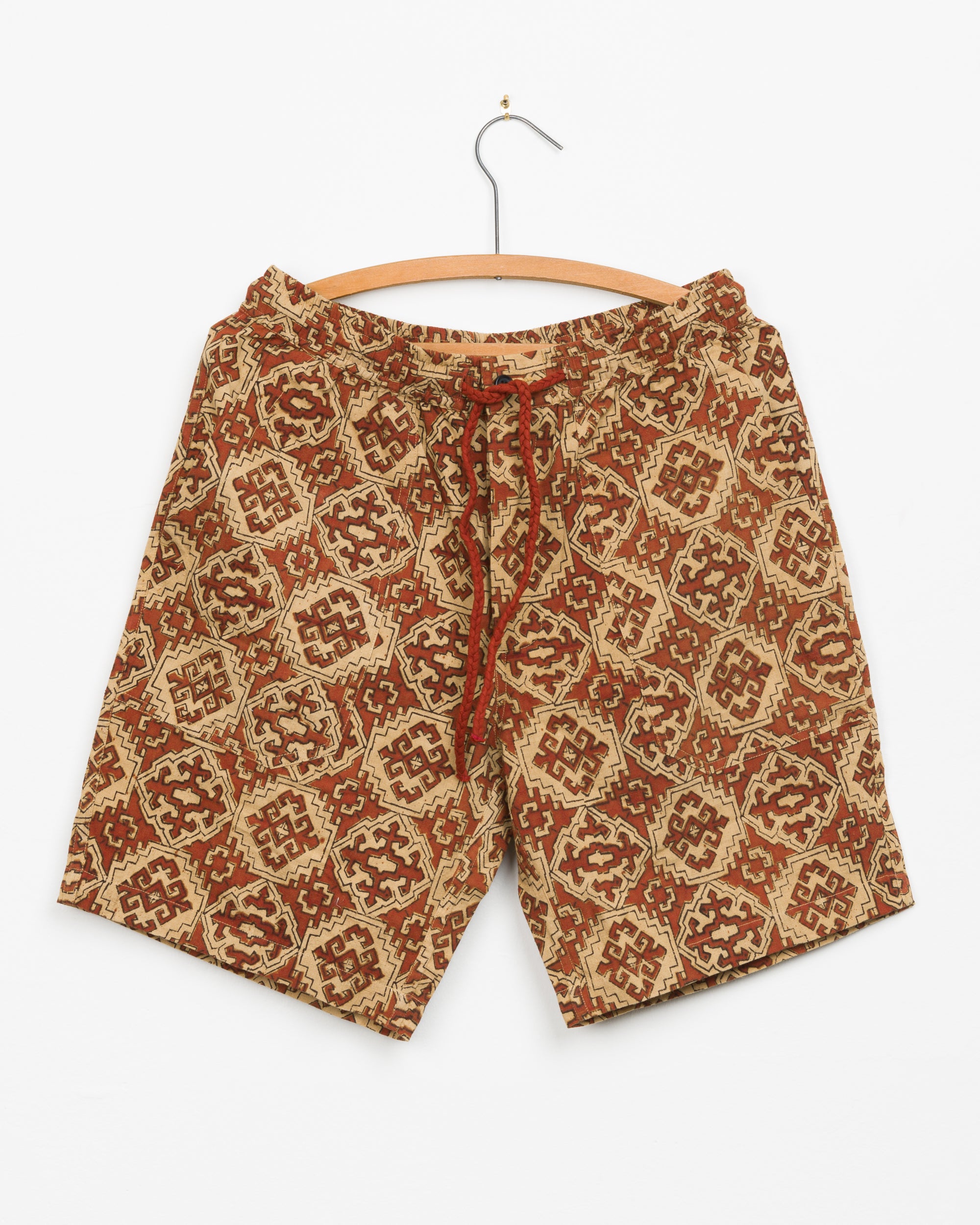 Dipak Utility Short in Tile Block Print