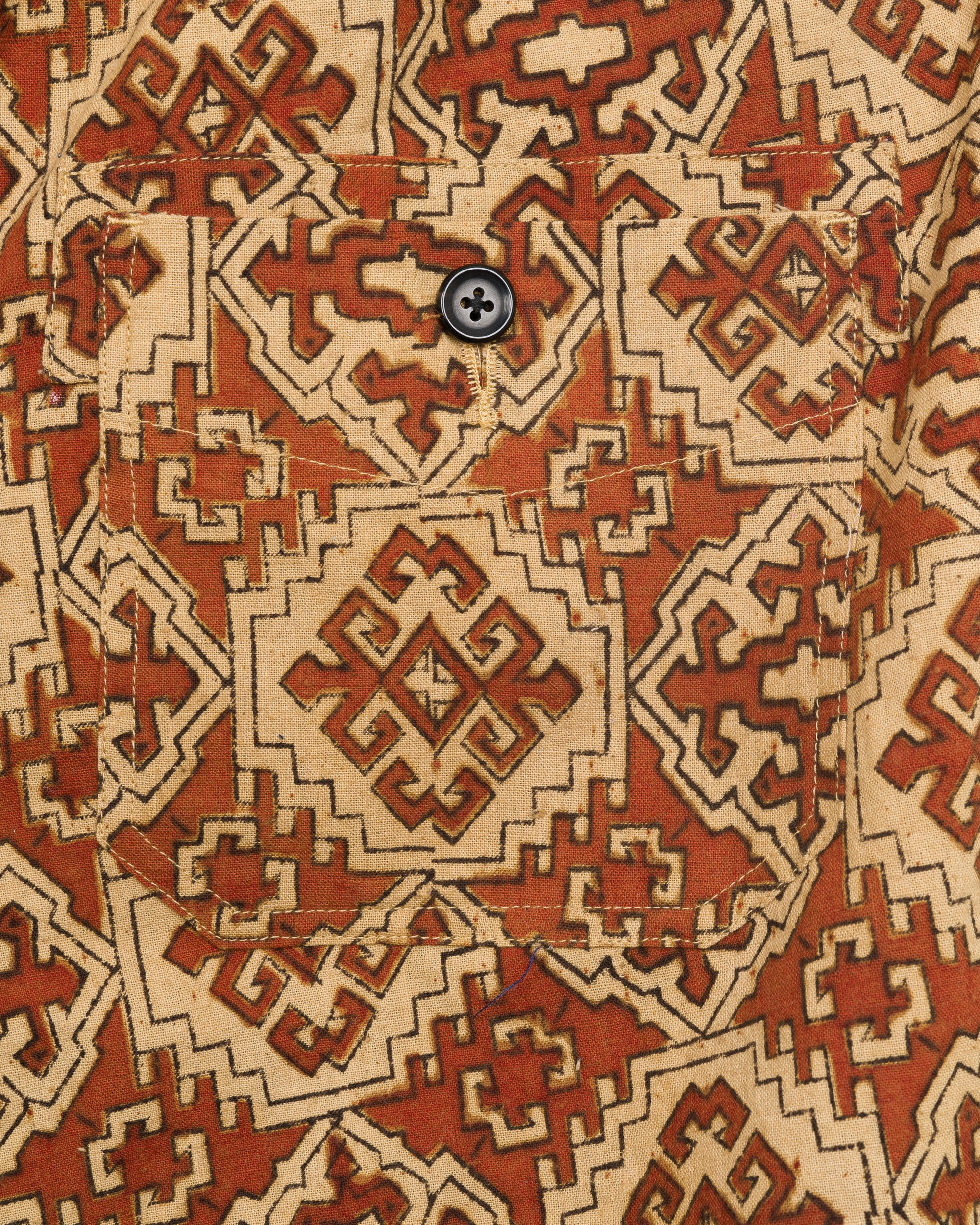 Dipak Utility Short in Tile Block Print