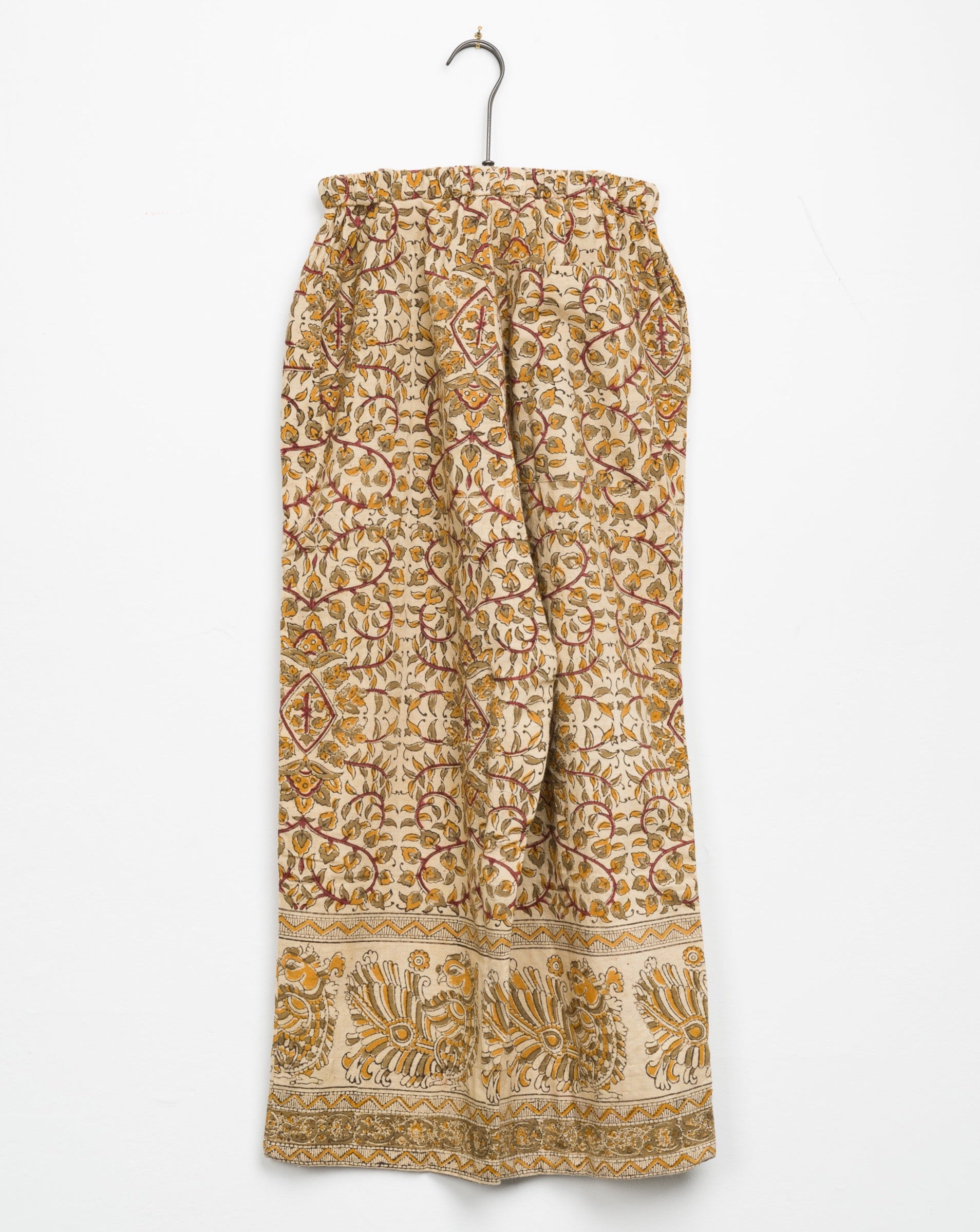 Garima Pant in Rust Peacock Border Block