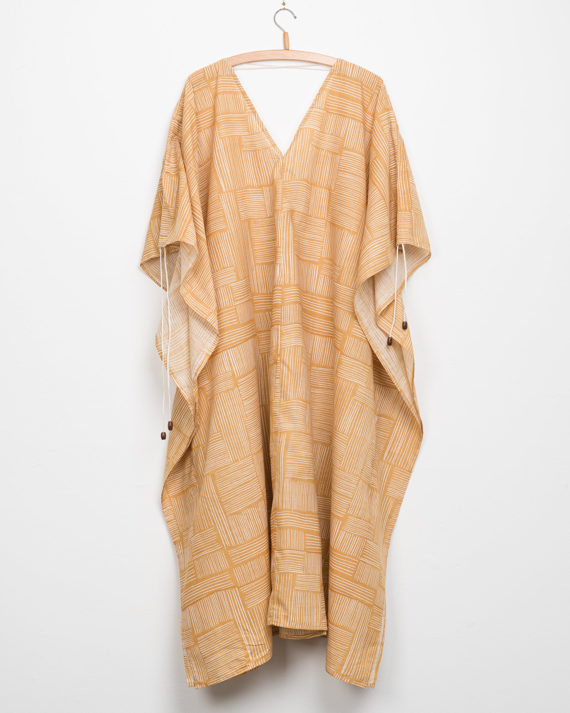 Cleo Caftan in Wheat Block