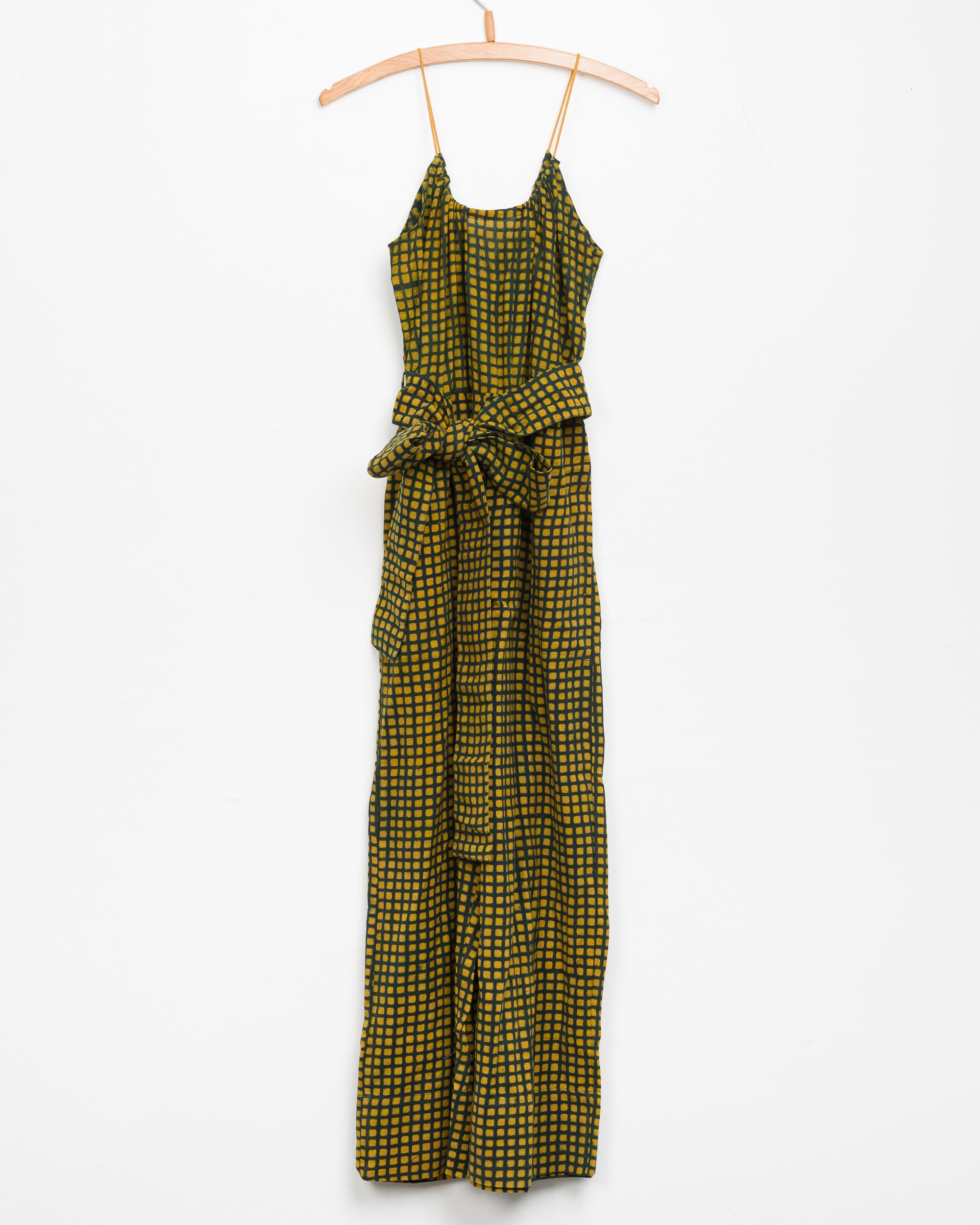 Lila Jumpsuit in Grass Grid Block