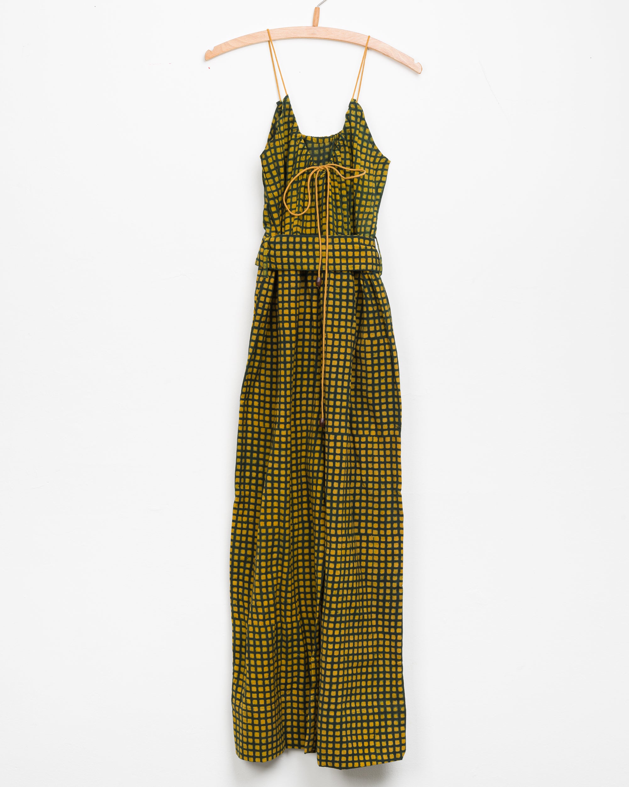 Lila Jumpsuit in Grass Grid Block