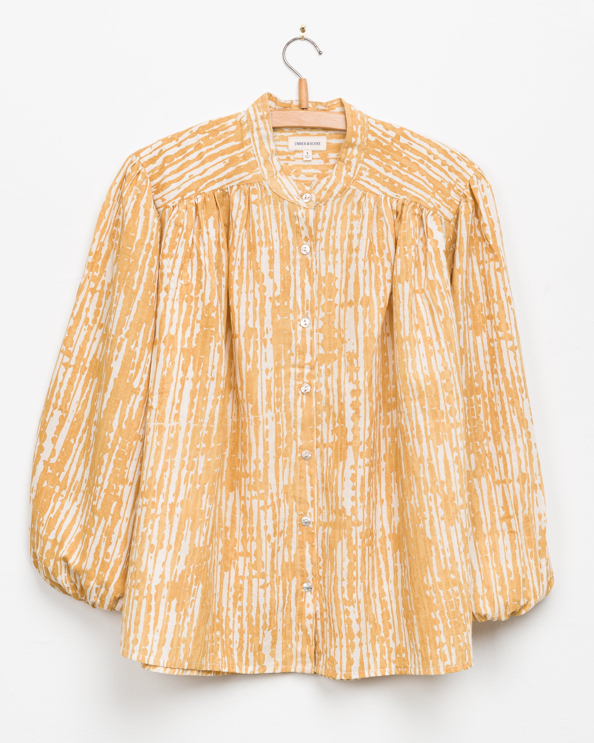 Sabrina Top in Wheat Shibori Print