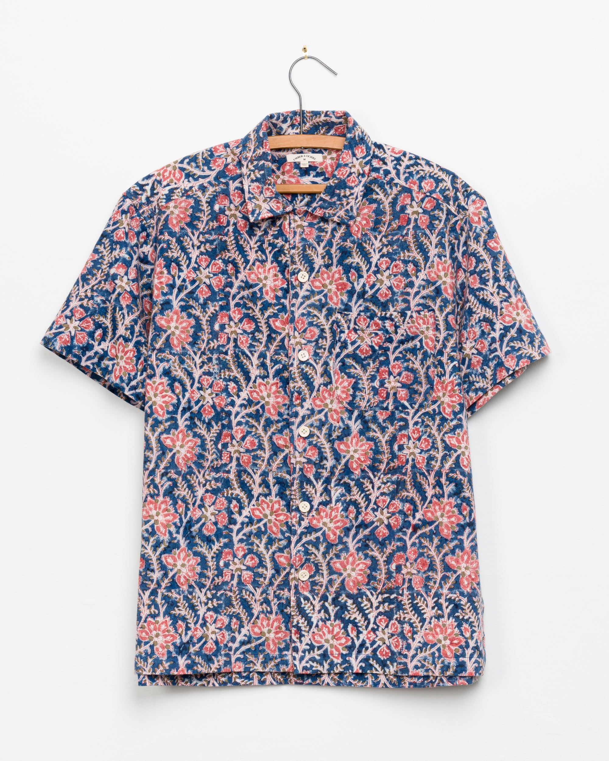 Khushi Camp Shirt in Blue Floral