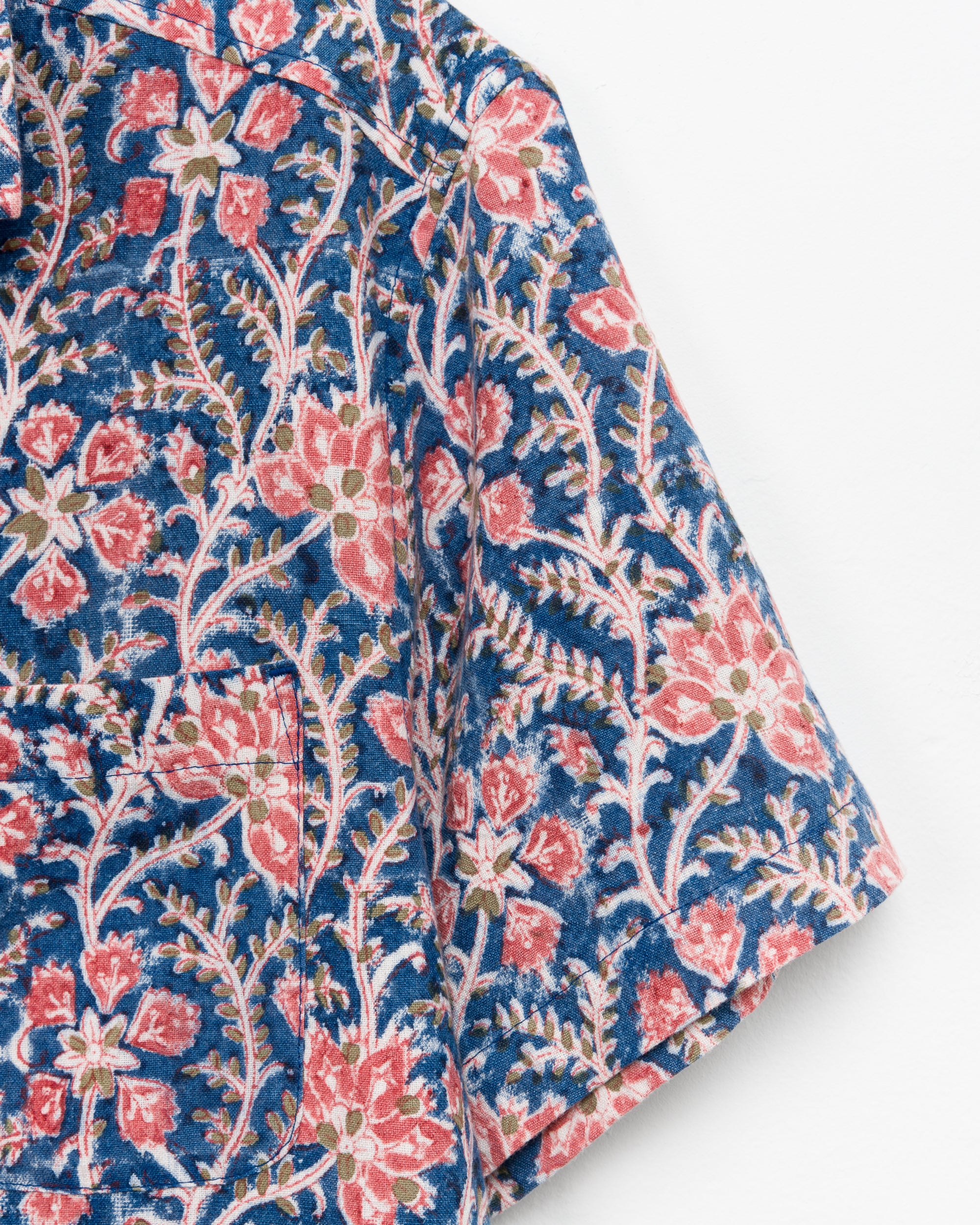 Khushi Camp Shirt in Blue Floral