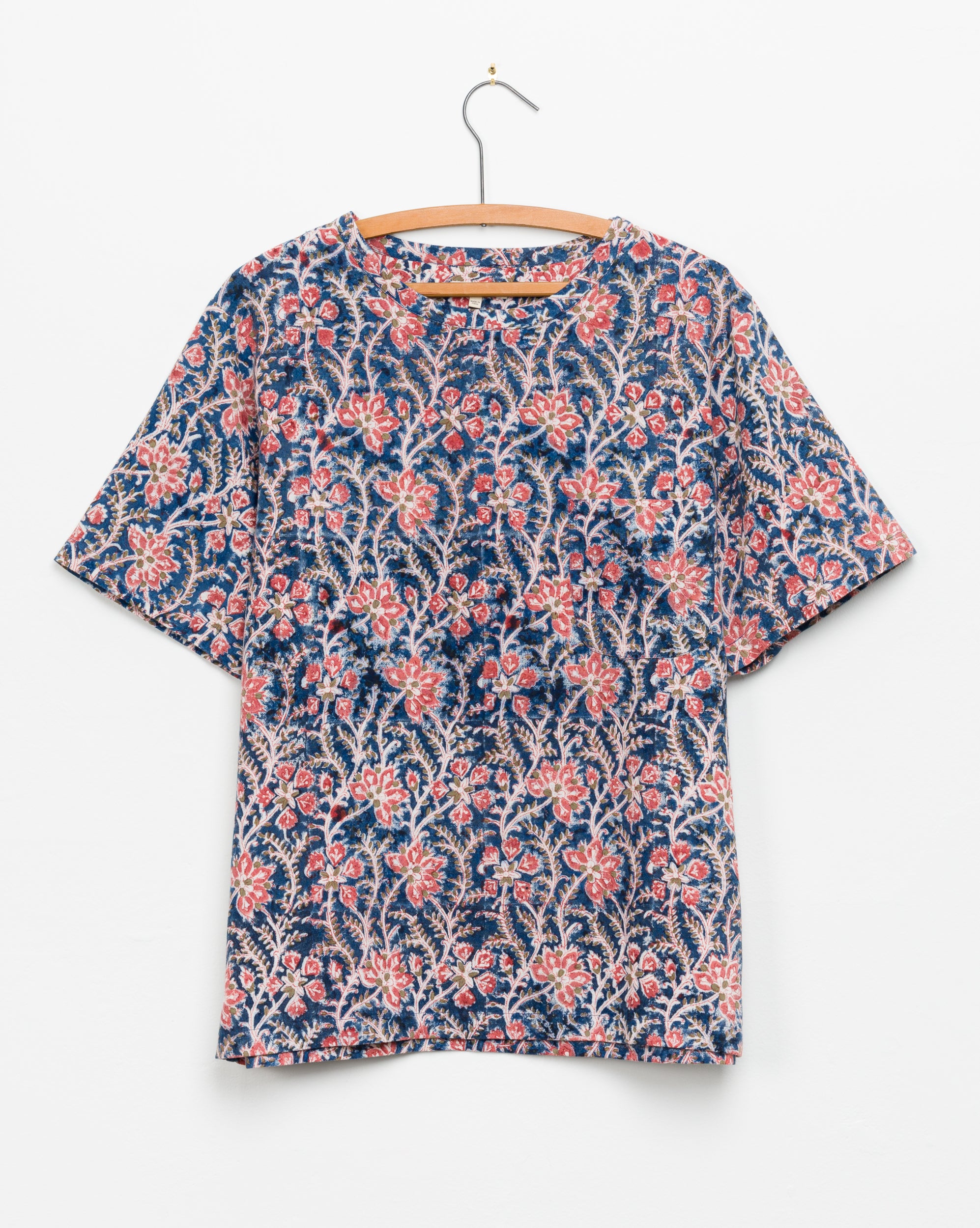 Tej Woven Tee in Blue Floral