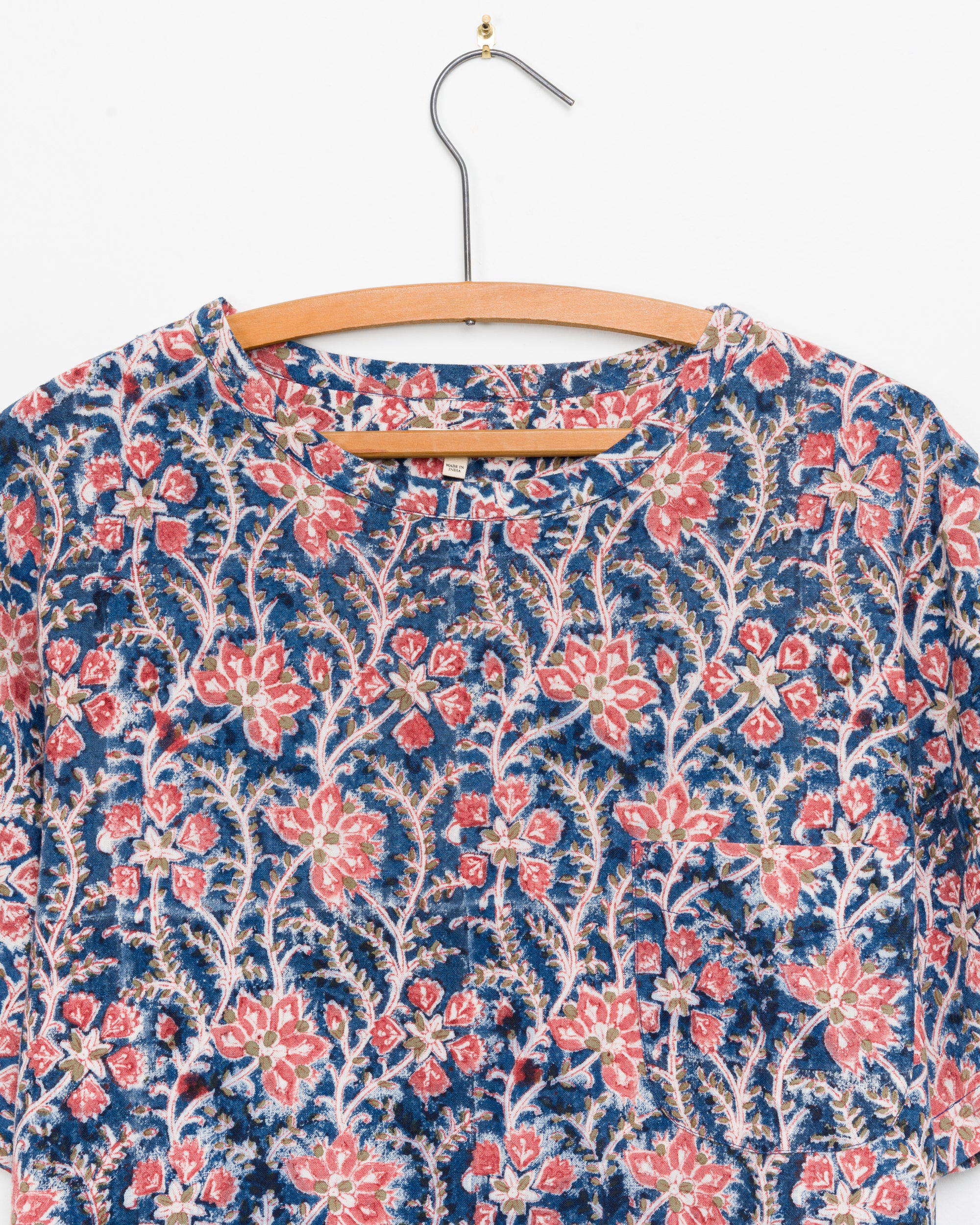 Tej Woven Tee in Blue Floral