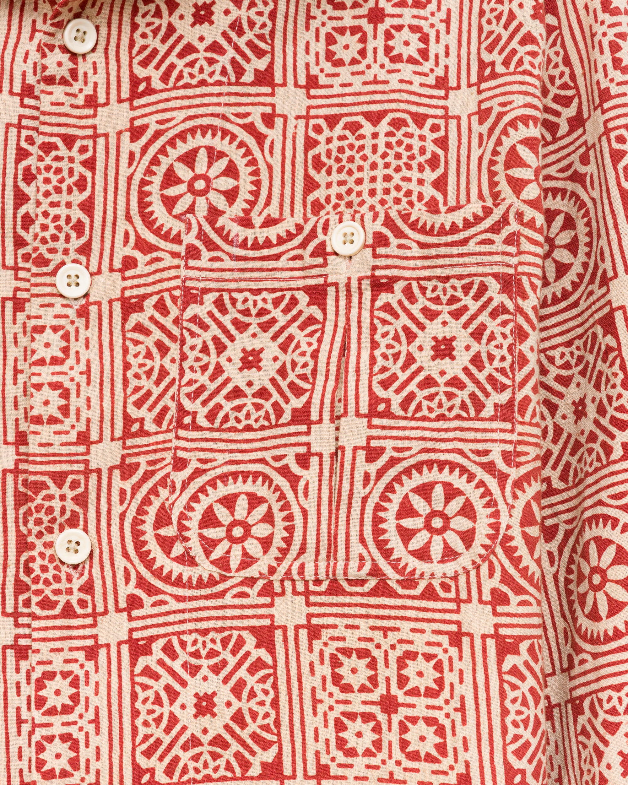 Vivek Overshirt in Red Tiles