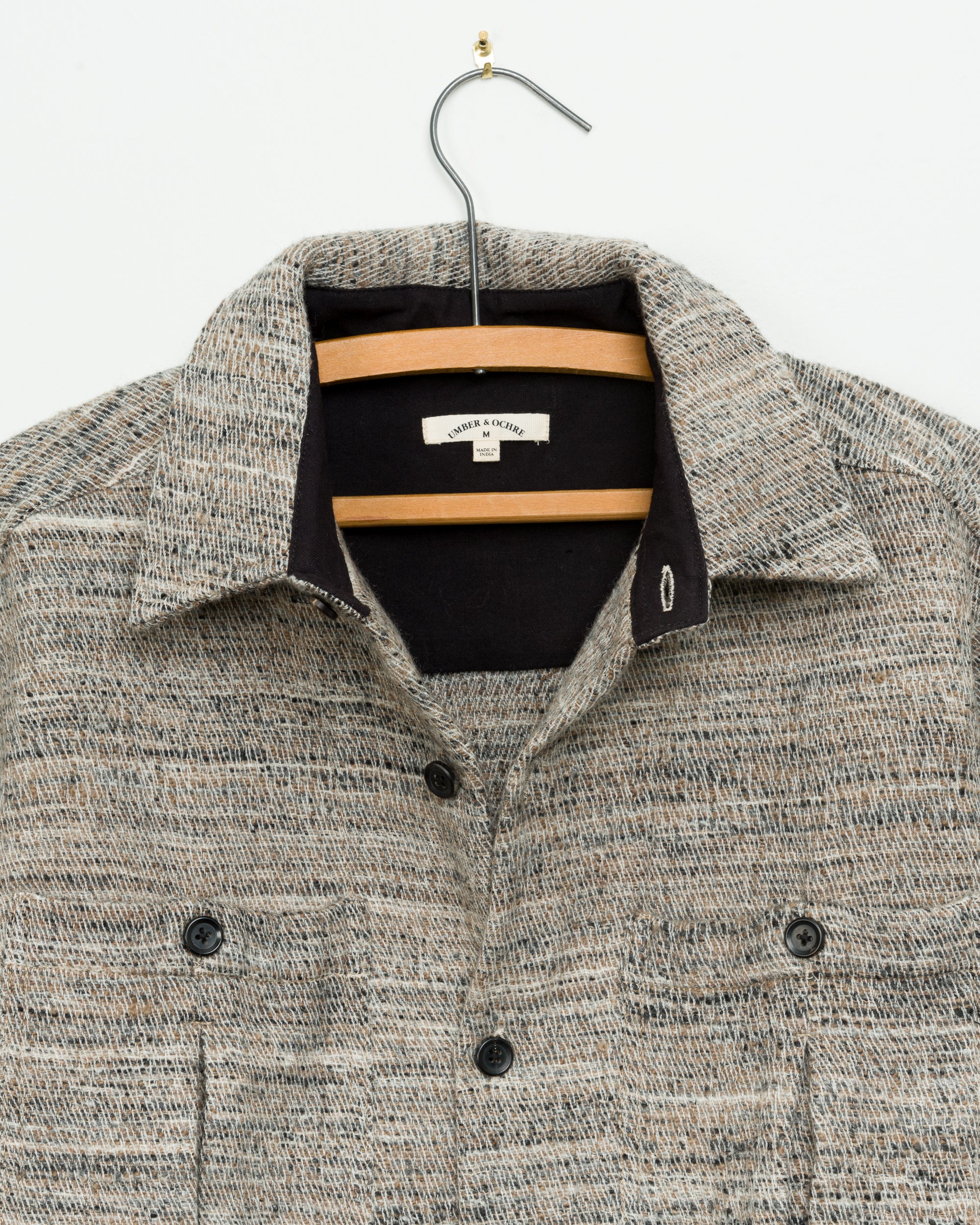 Vivek Overshirt in Merino Grey Melange