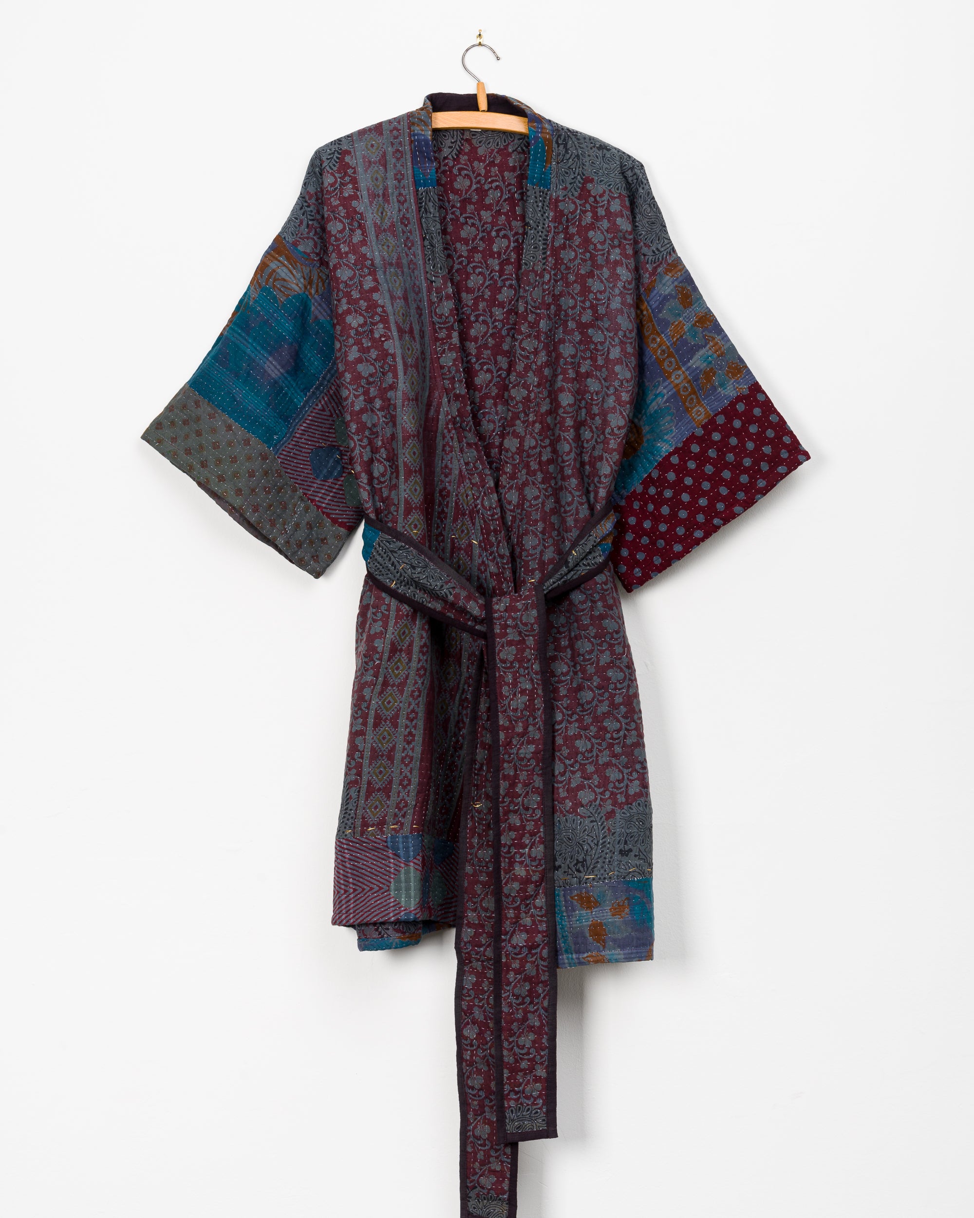 Taran Robe in Quilted Kantha - XS/S