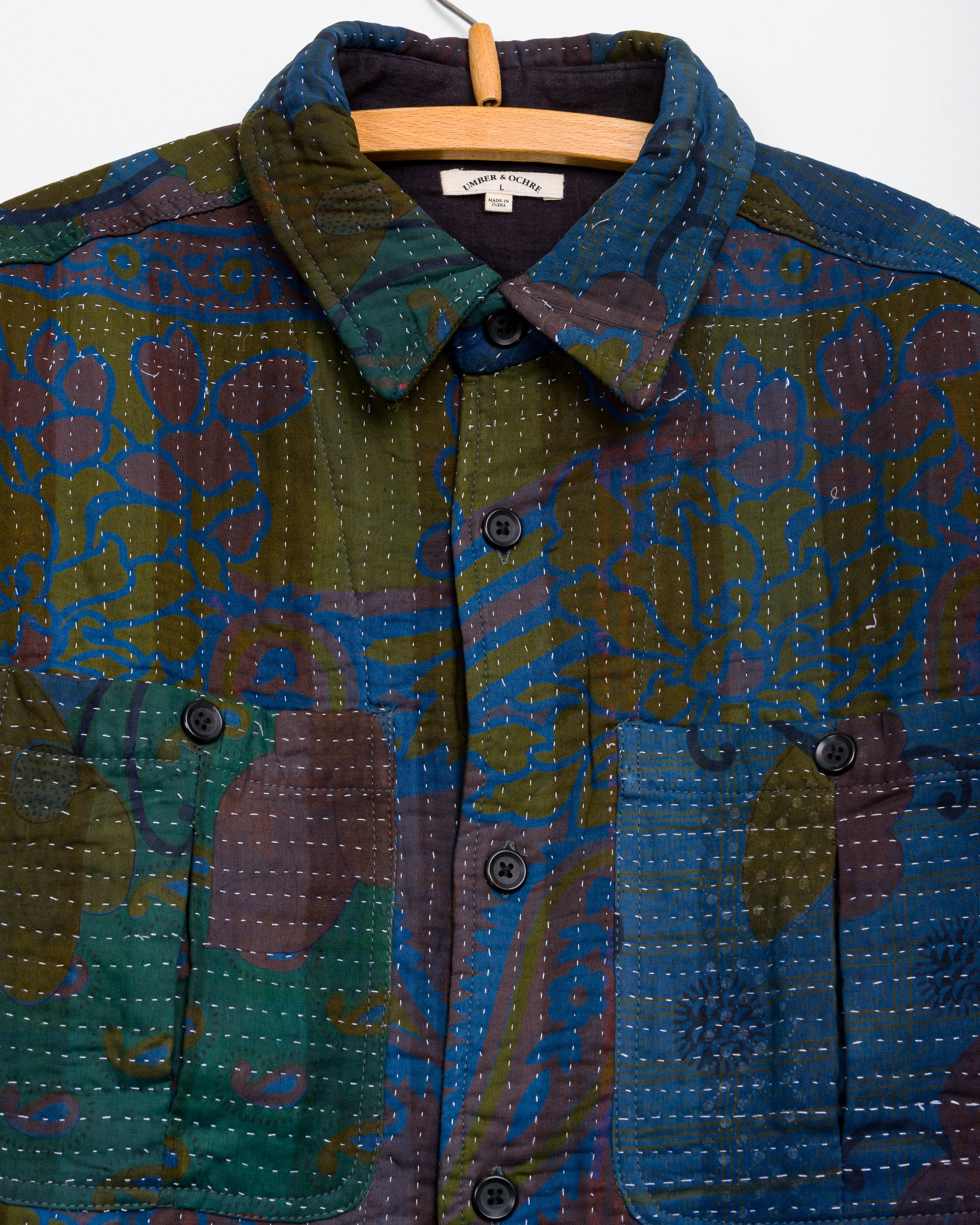 Vivek Overshirt in Quilted Kantha - L