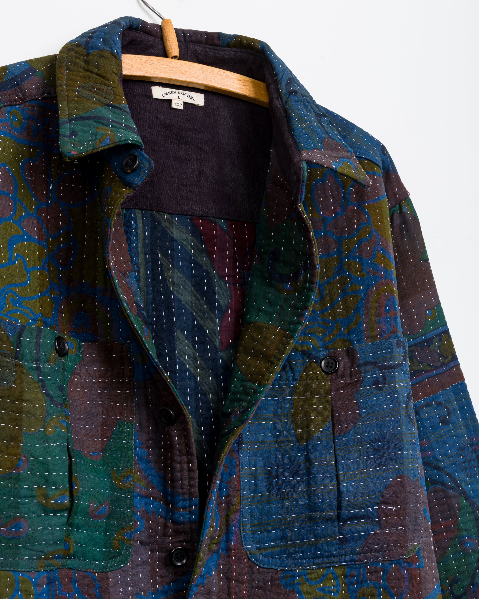 Vivek Overshirt in Quilted Kantha - L