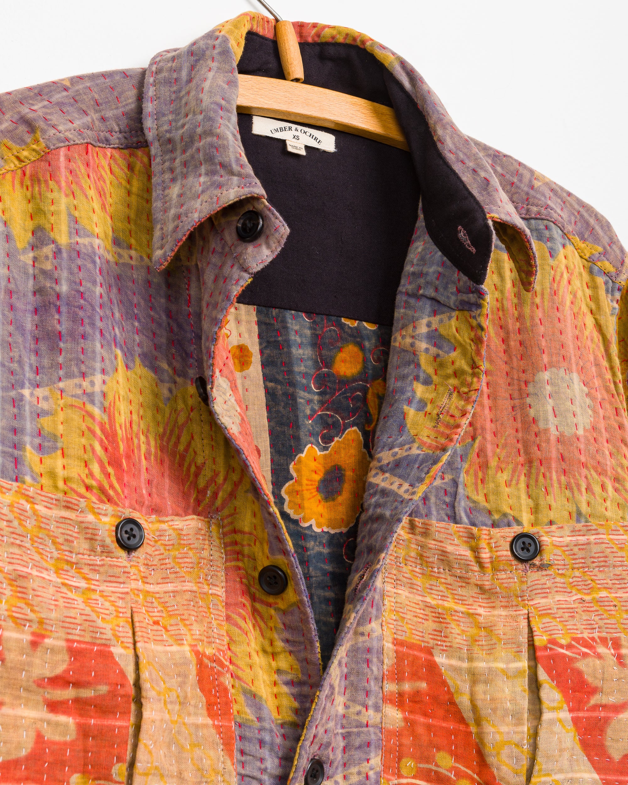 Vivek Overshirt in Quilted Kantha - XS