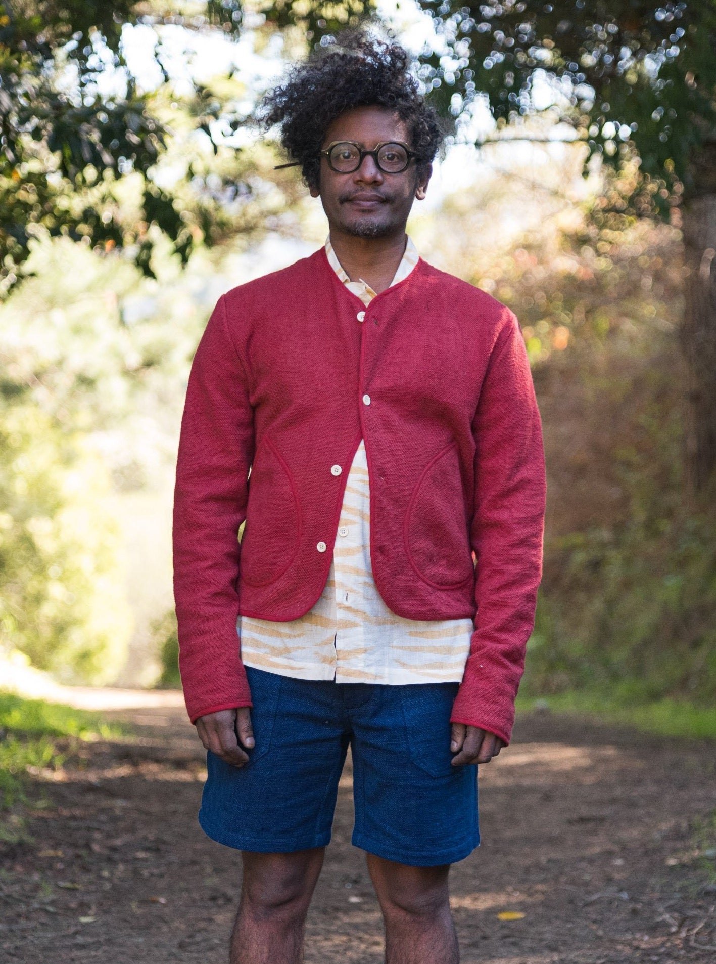 Cardigan in Indigo Nubby Cotton