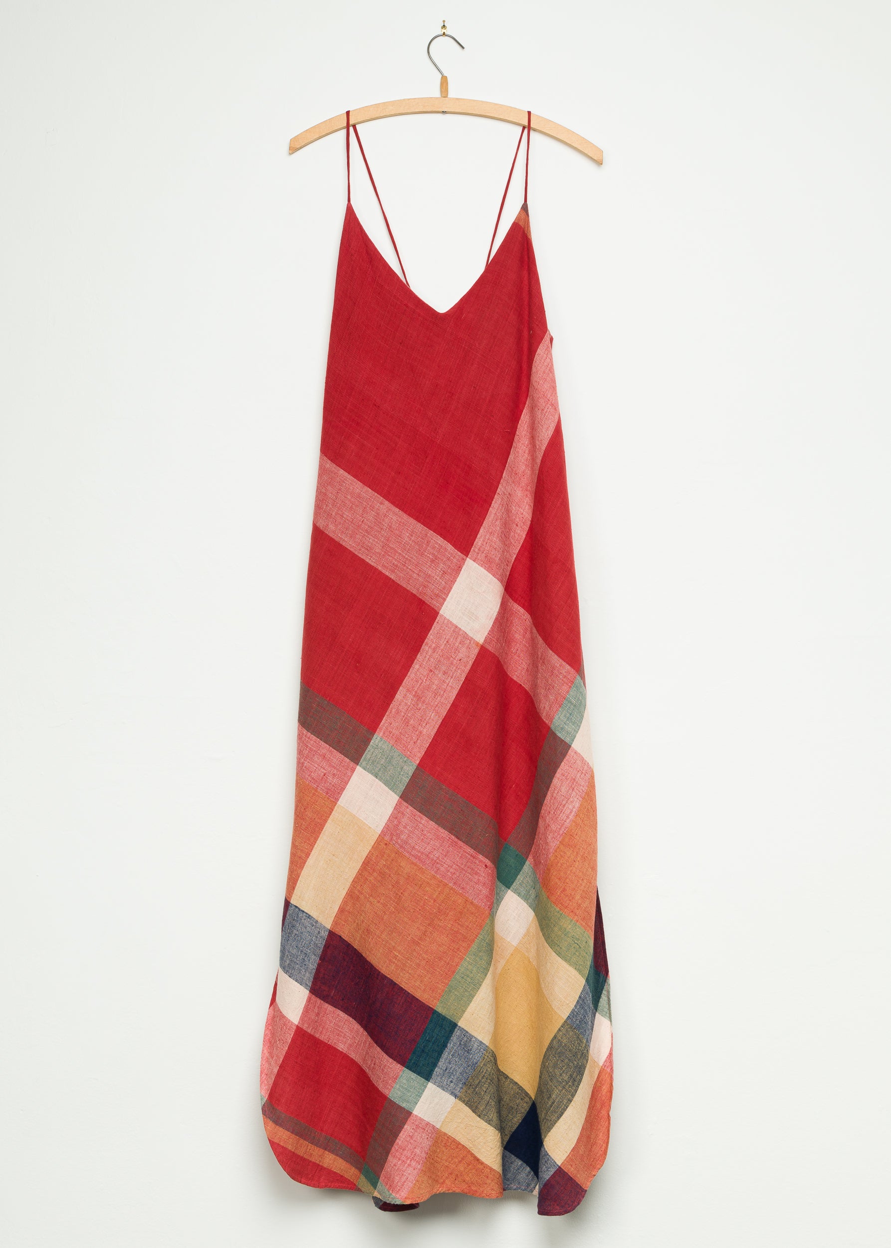 Sadie Camisole Dress in Red Madras Plaid