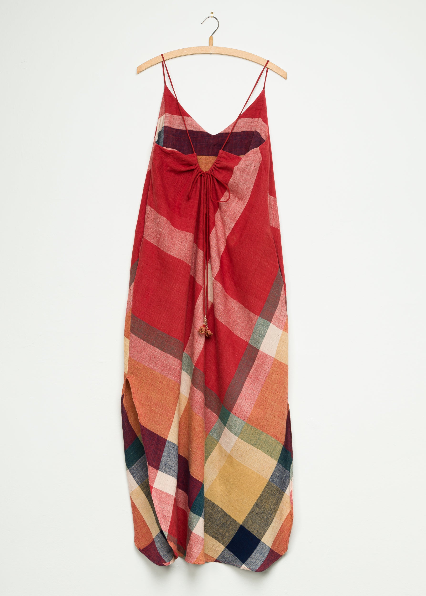 Sadie Camisole Dress in Red Madras Plaid